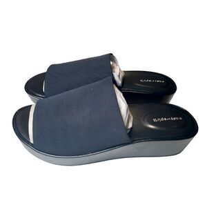 Easy Spirit Black Sandals Platform Slides Size 8.5